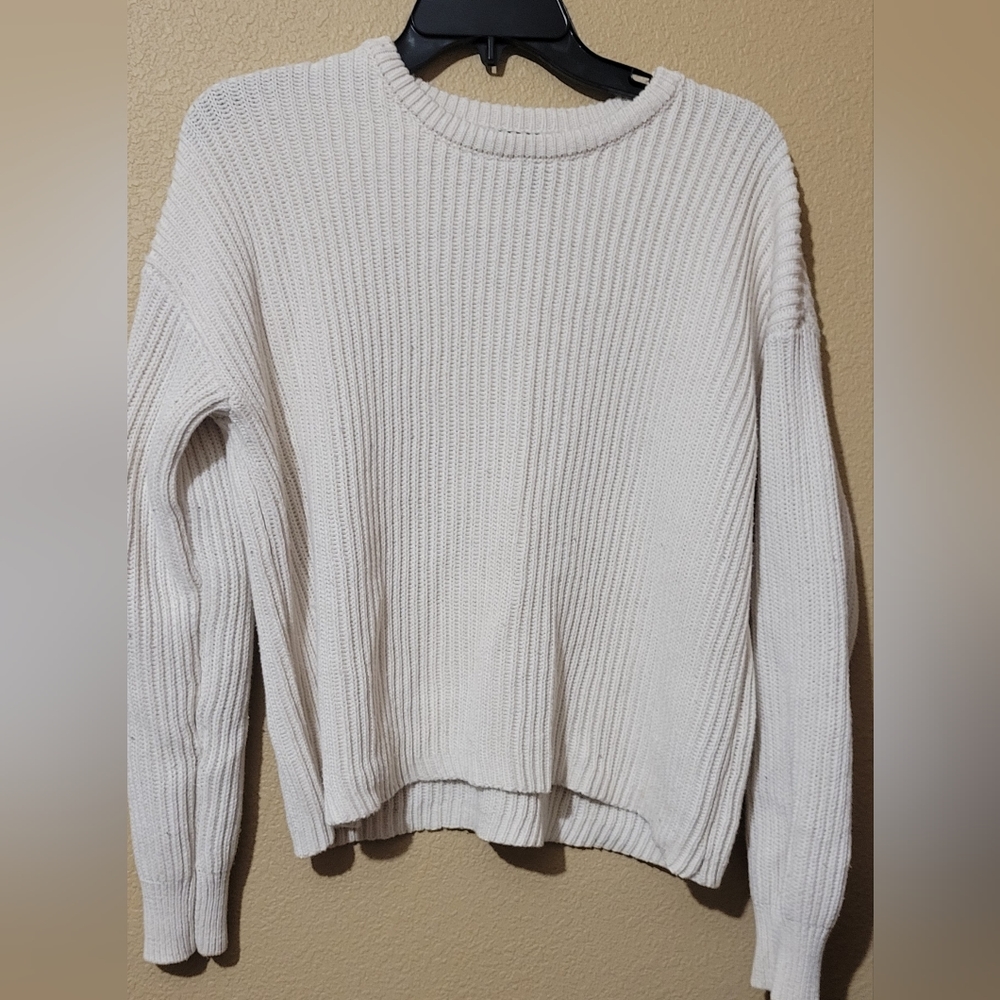 Womens S cream knitted sweater